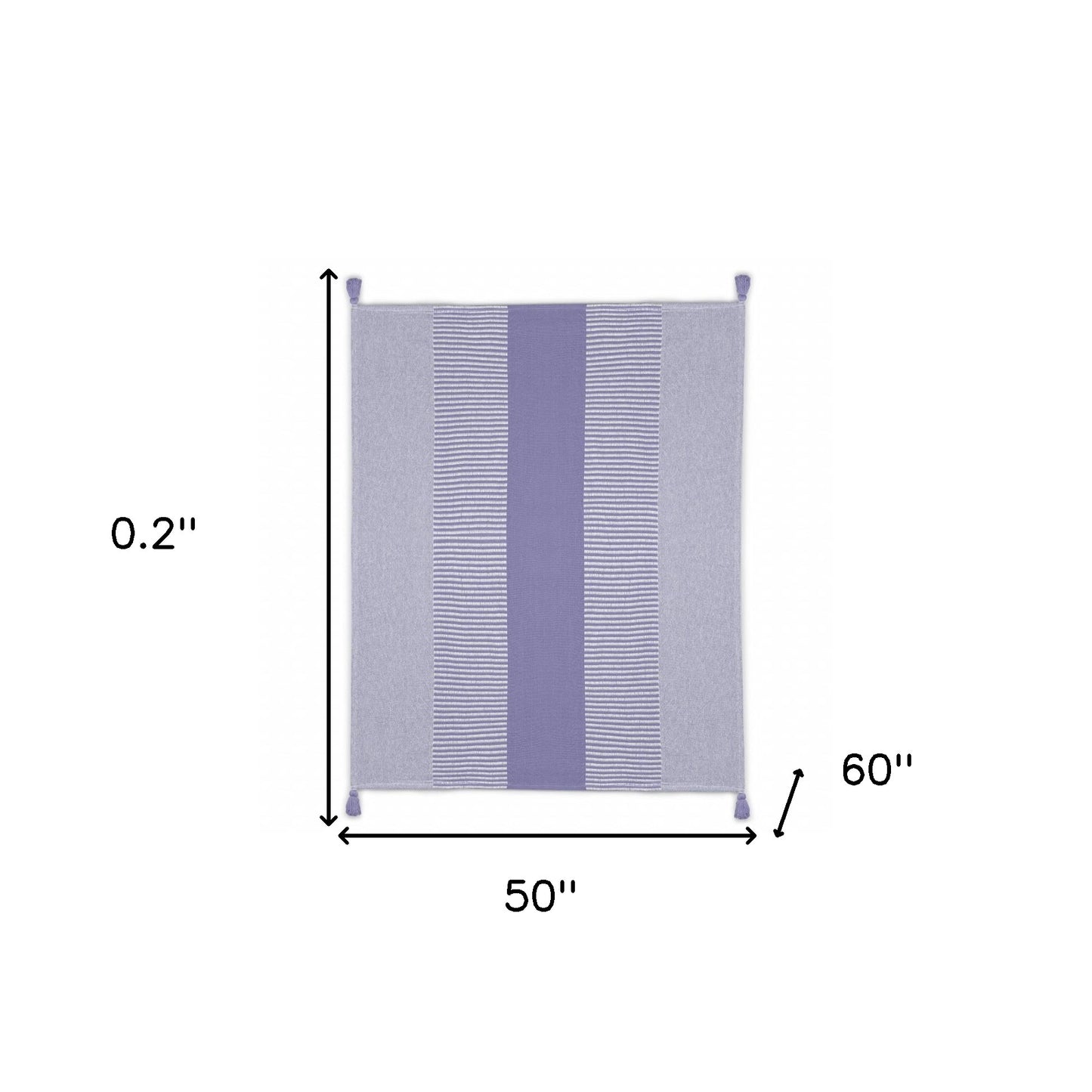 Purple Woven Cotton Striped Throw Blanket