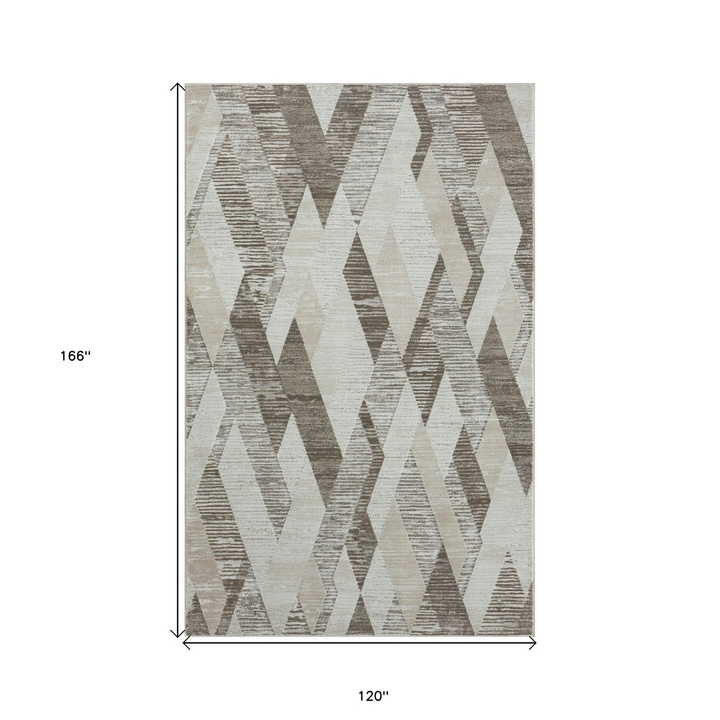 10' x 14' Gray Geometric Area Rug
