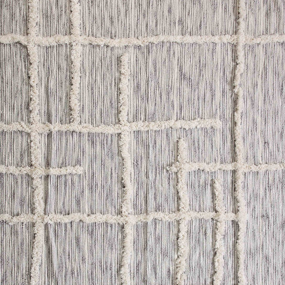 Gray Woven Cotton Striped Throw Blanket