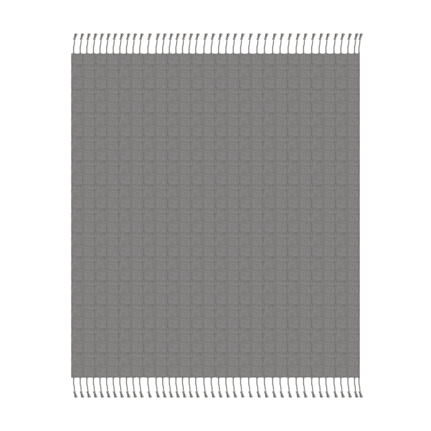 Gray Woven Cotton Solid Color Throw Blanket