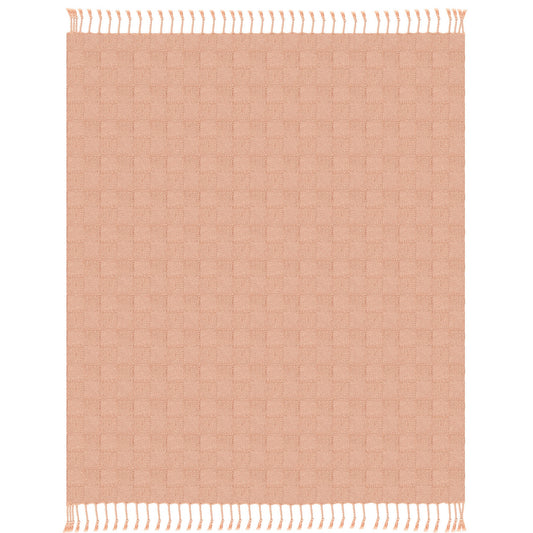 Orange Woven Cotton Solid Color Throw Blanket