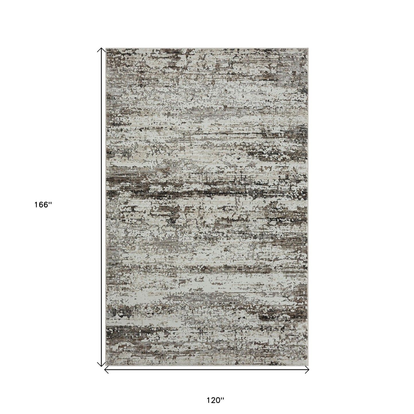 10' x 14' Beige Abstract Distressed Area Rug
