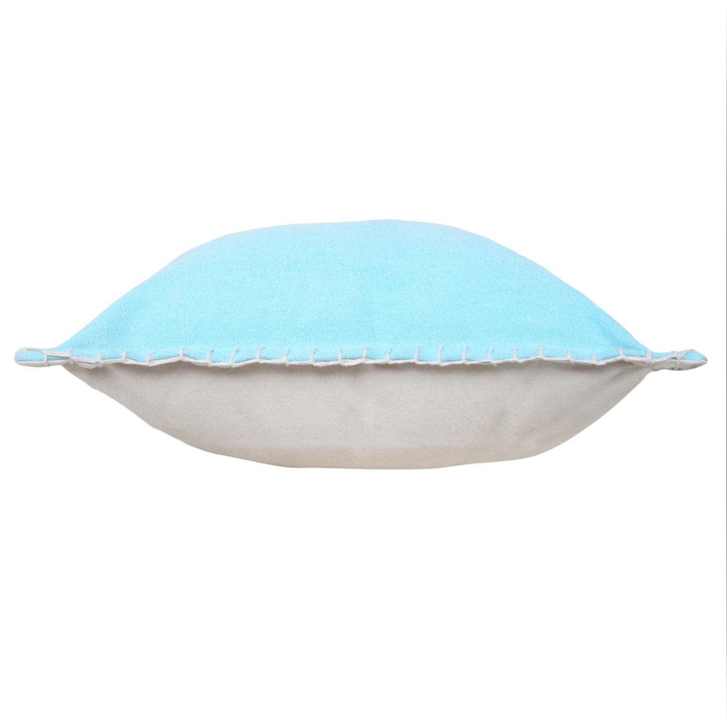 20" X 20" Bright Blue 100% Cotton Zippered Pillow