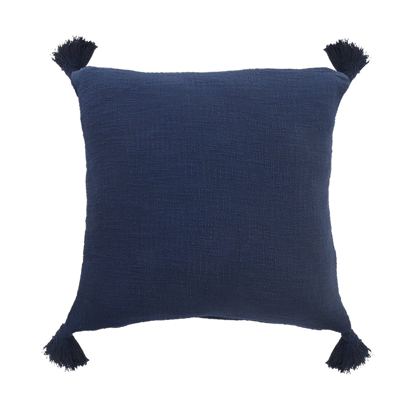 20" X 20" Navy Blue 100% Cotton Zippered Pillow