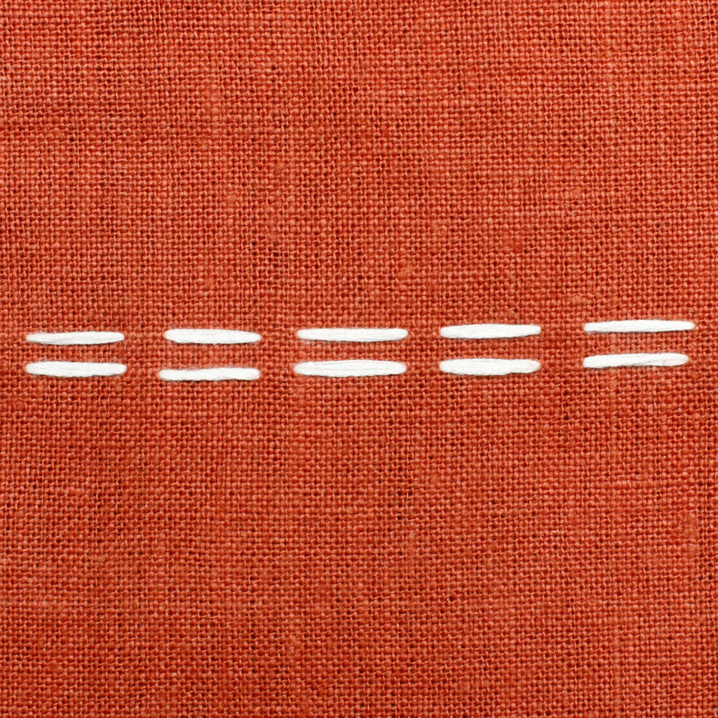 20" X 20" Rust Linen Striped Zippered Pillow
