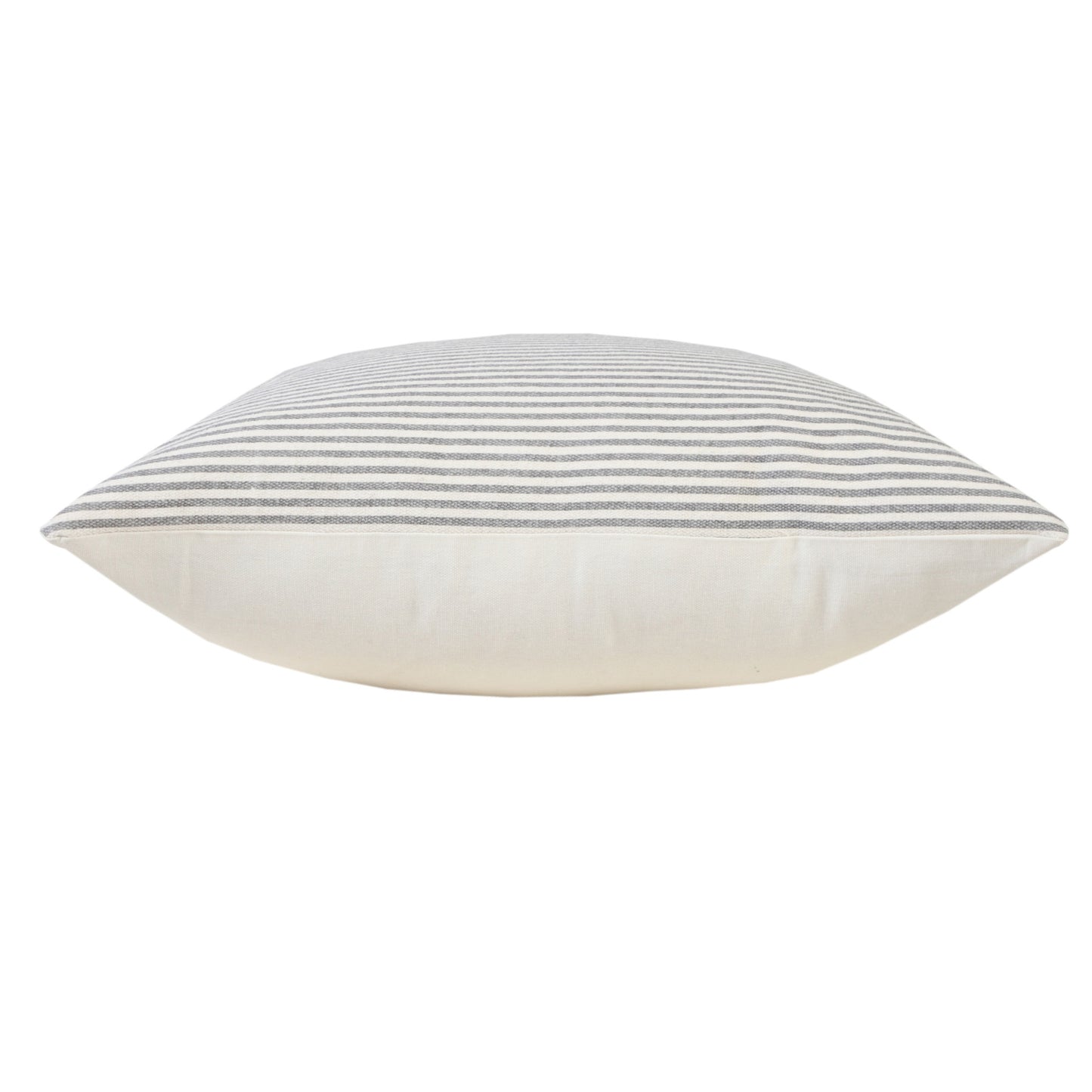 20" X 20" Gray And White 100% Cotton Striped Zippered Pillow