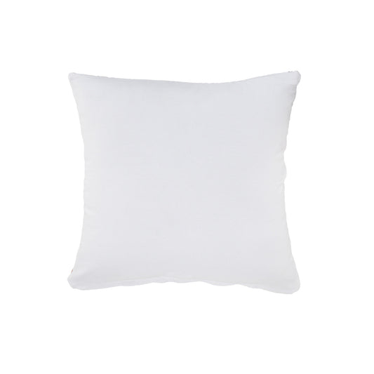 20" X 20" Orange And White 100% Cotton Striped Zippered Pillow