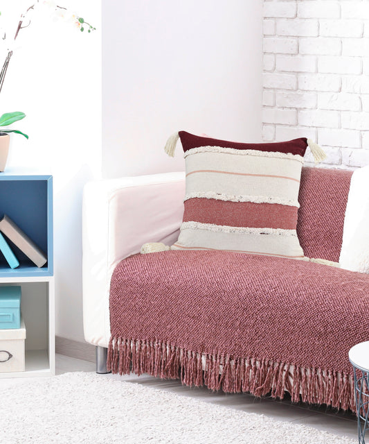 20" X 20" 100% Cotton Striped Zippered Pillow