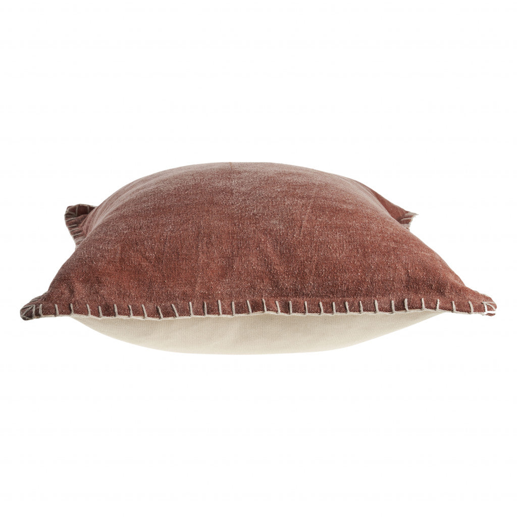 24" X 24" Clay 100% Cotton Zippered Pillow