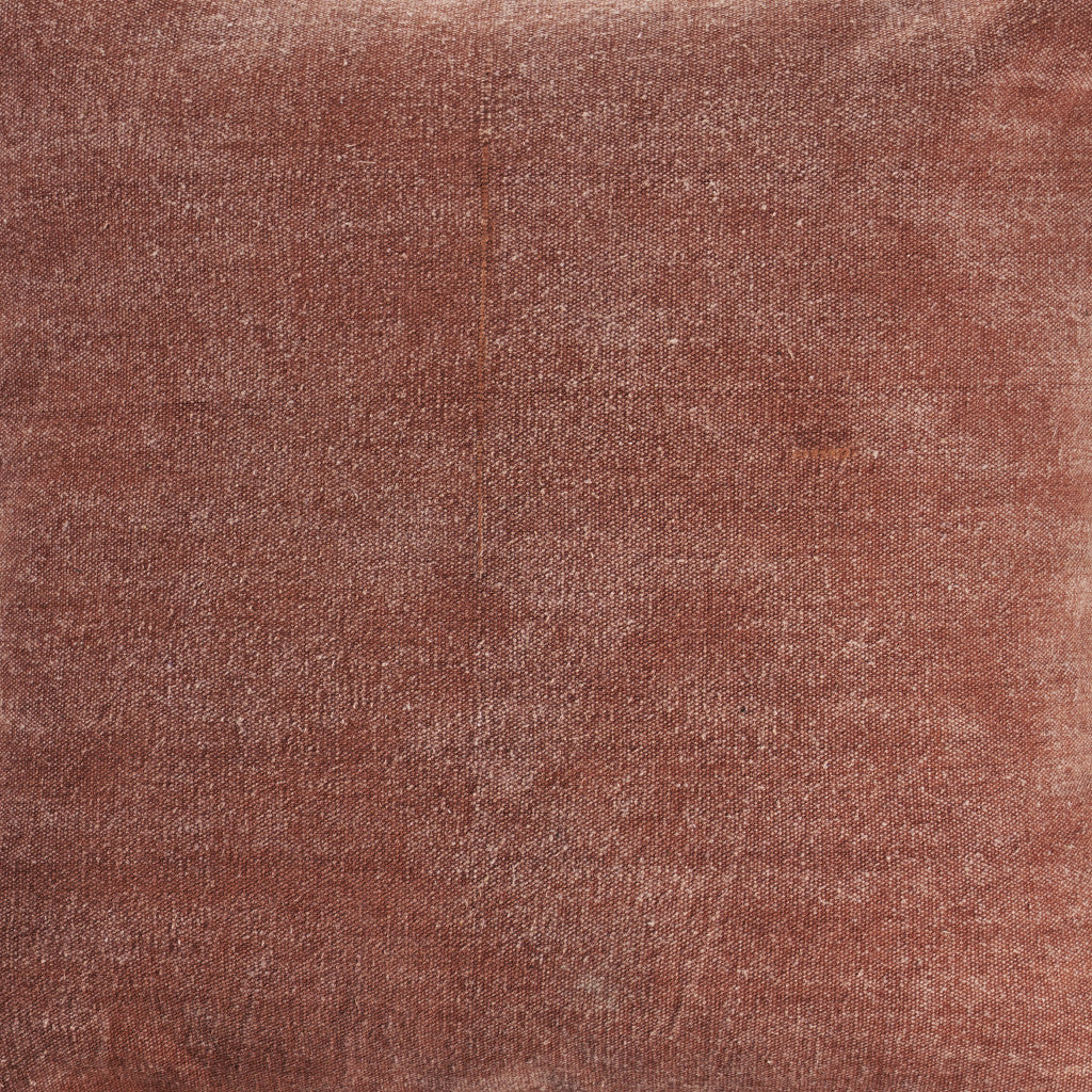 24" X 24" Clay 100% Cotton Zippered Pillow