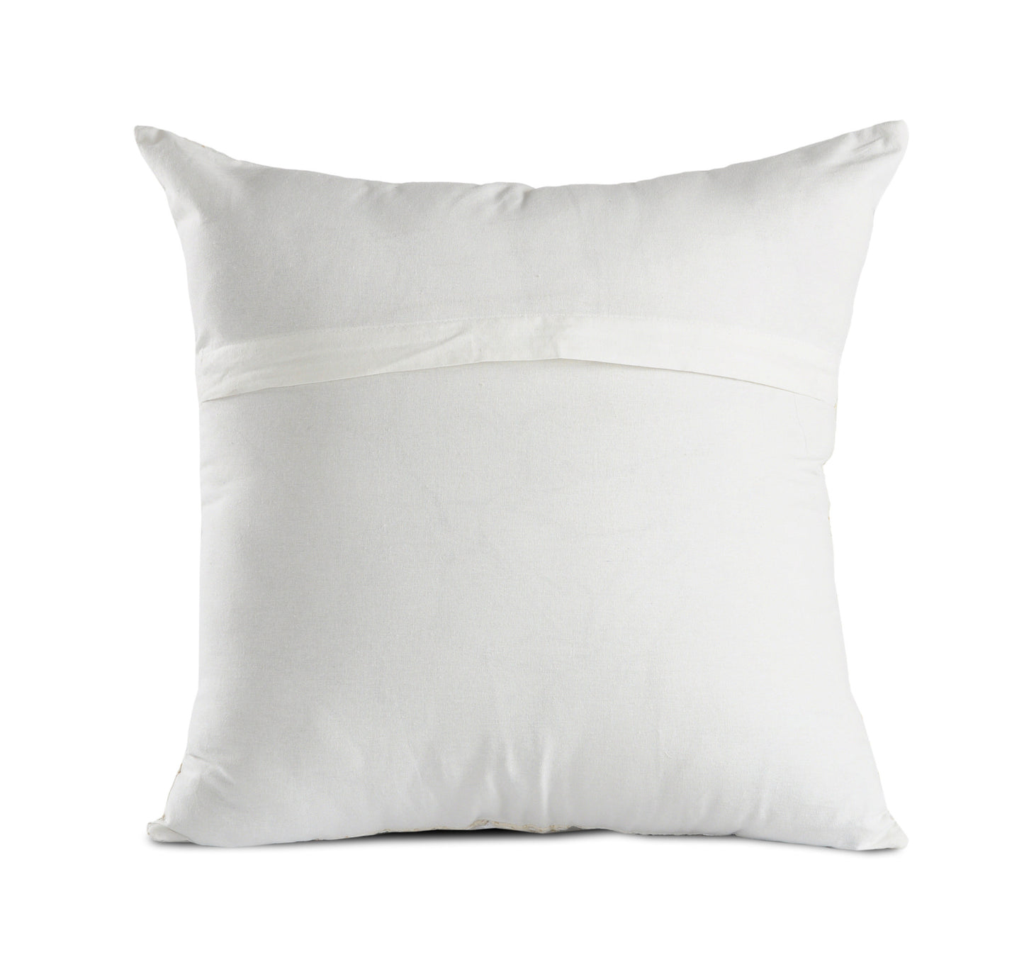 20" X 20" Beige Gray And Off-White 100% Cotton Patchwork Zippered Pillow