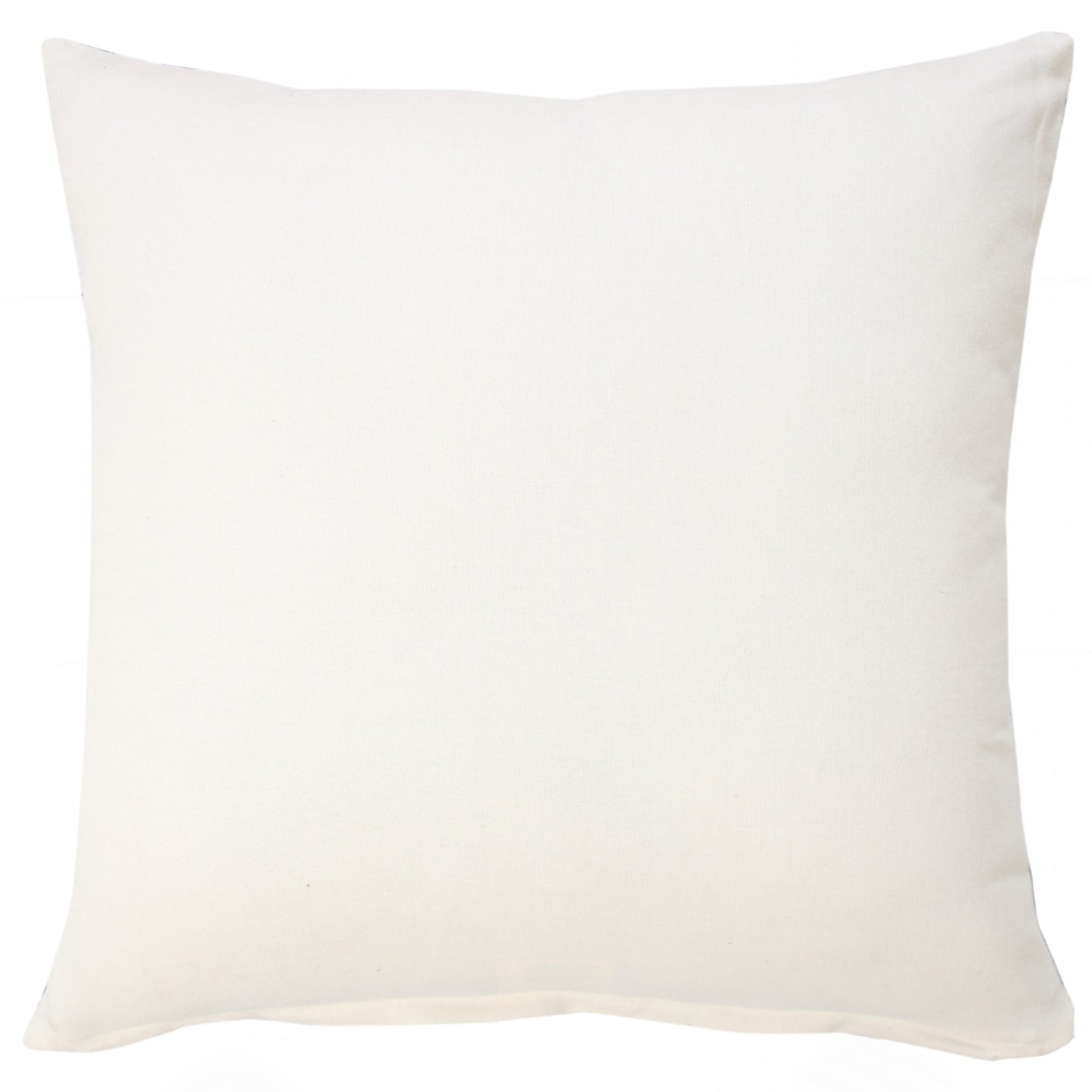 20" X 20" Lagoon Blue And White 100% Cotton Floral Zippered Pillow