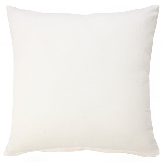 20" X 20" Lagoon Blue And White 100% Cotton Floral Zippered Pillow