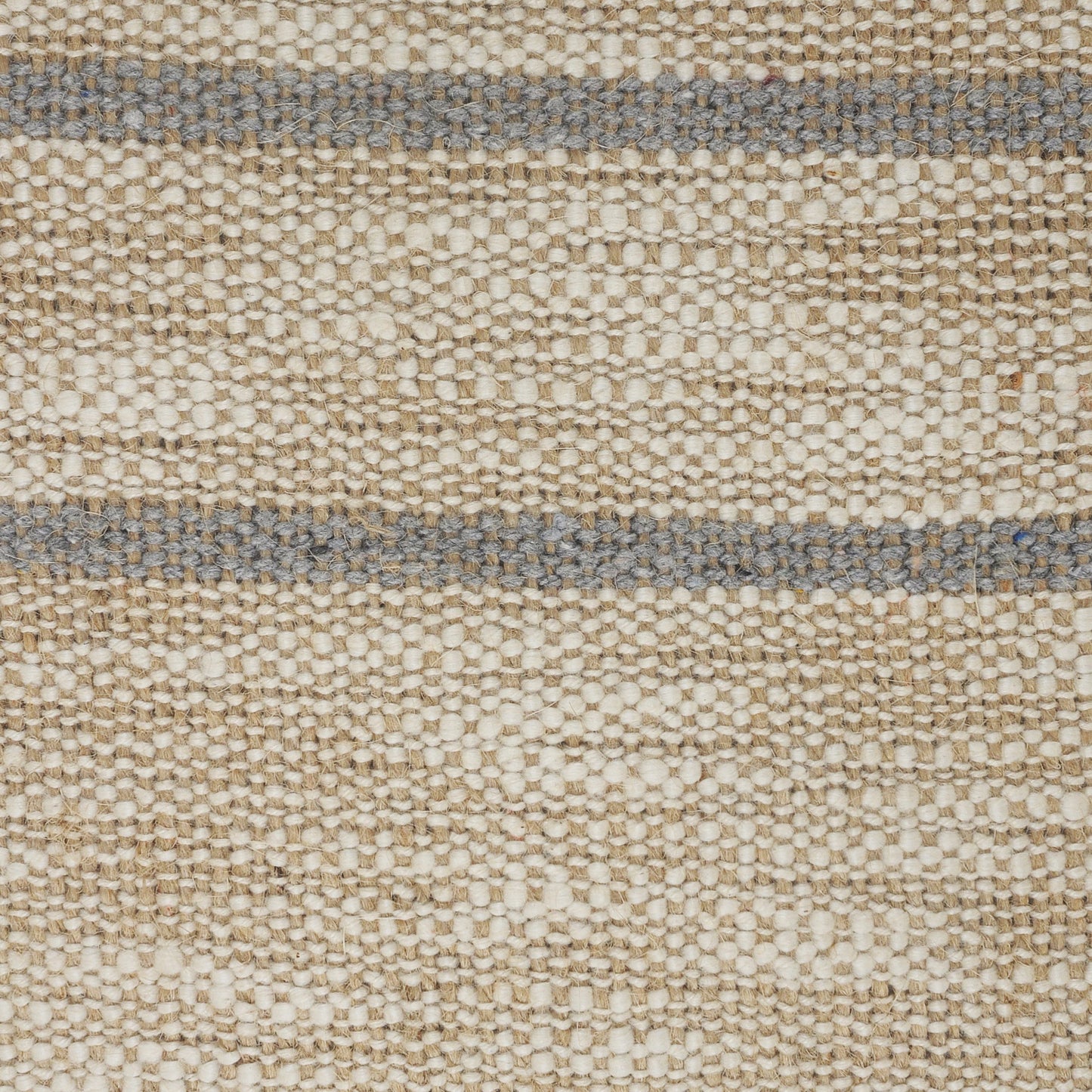 20" X 20" Taupe And Dusty Blue Jute Coastal Zippered Pillow
