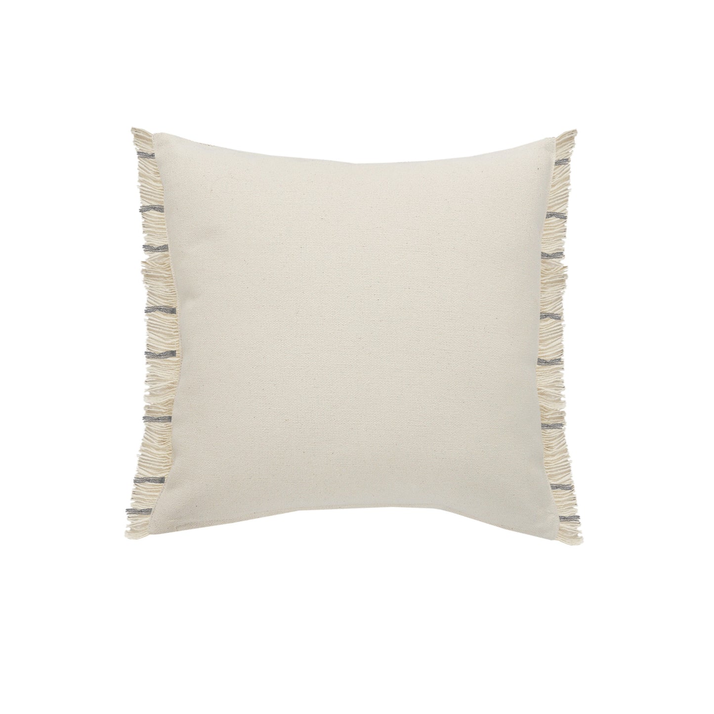 20" X 20" Taupe And Dusty Blue Jute Coastal Zippered Pillow