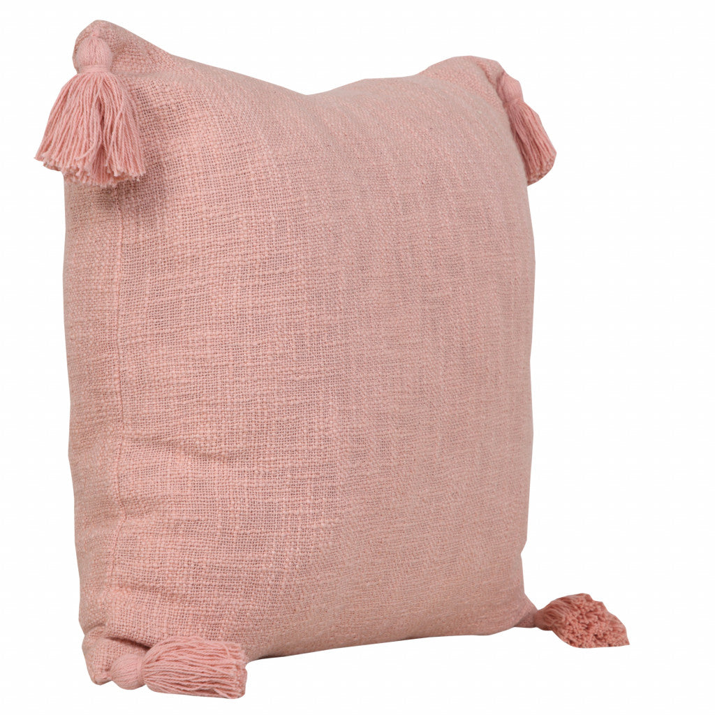 20" X 20" Light Pink 100% Cotton Zippered Pillow