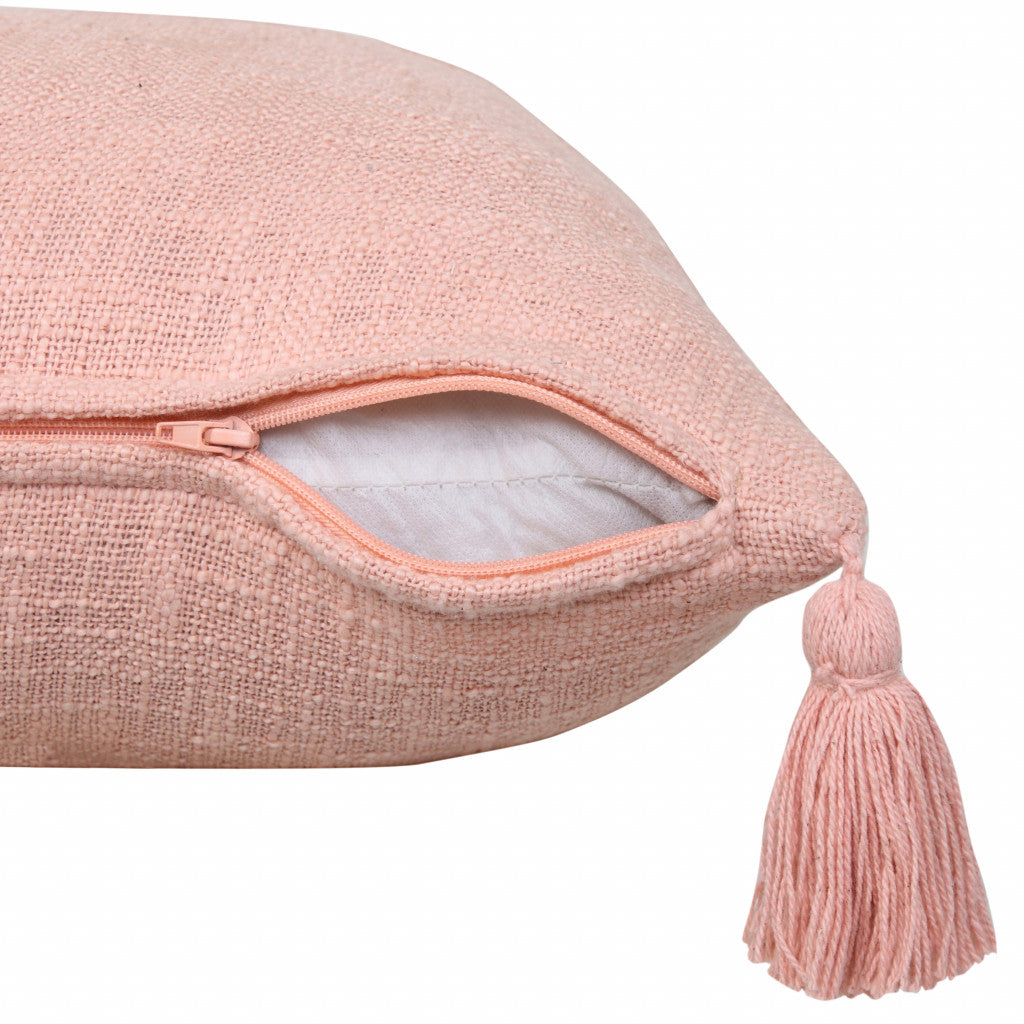 20" X 20" Light Pink 100% Cotton Zippered Pillow