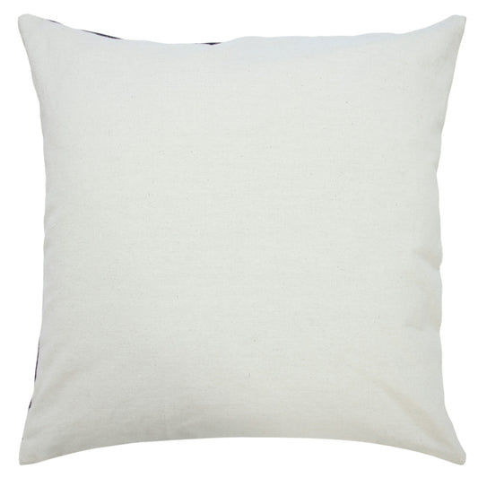 20" X 20" Jet Black And White 100% Cotton Geometric Zippered Pillow