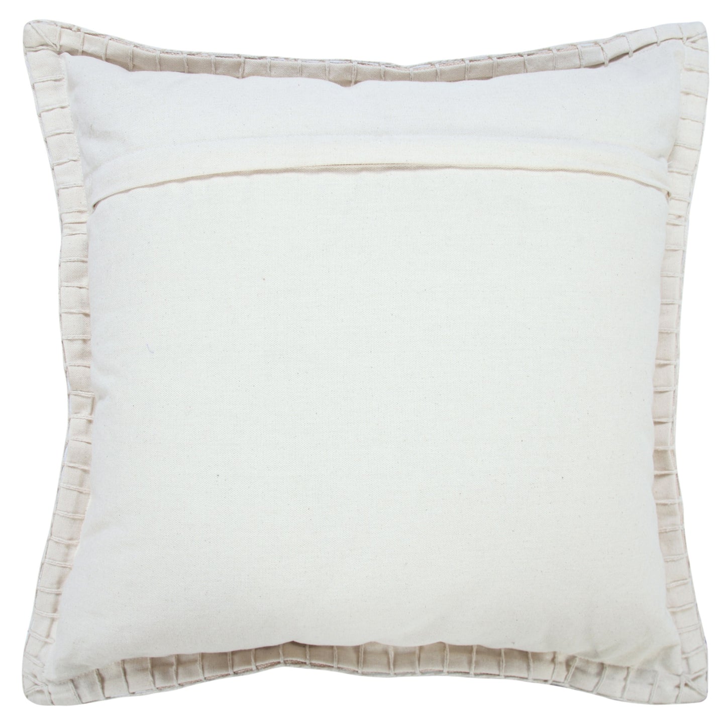 20" X 20" Beige 100% Cotton Zippered Pillow