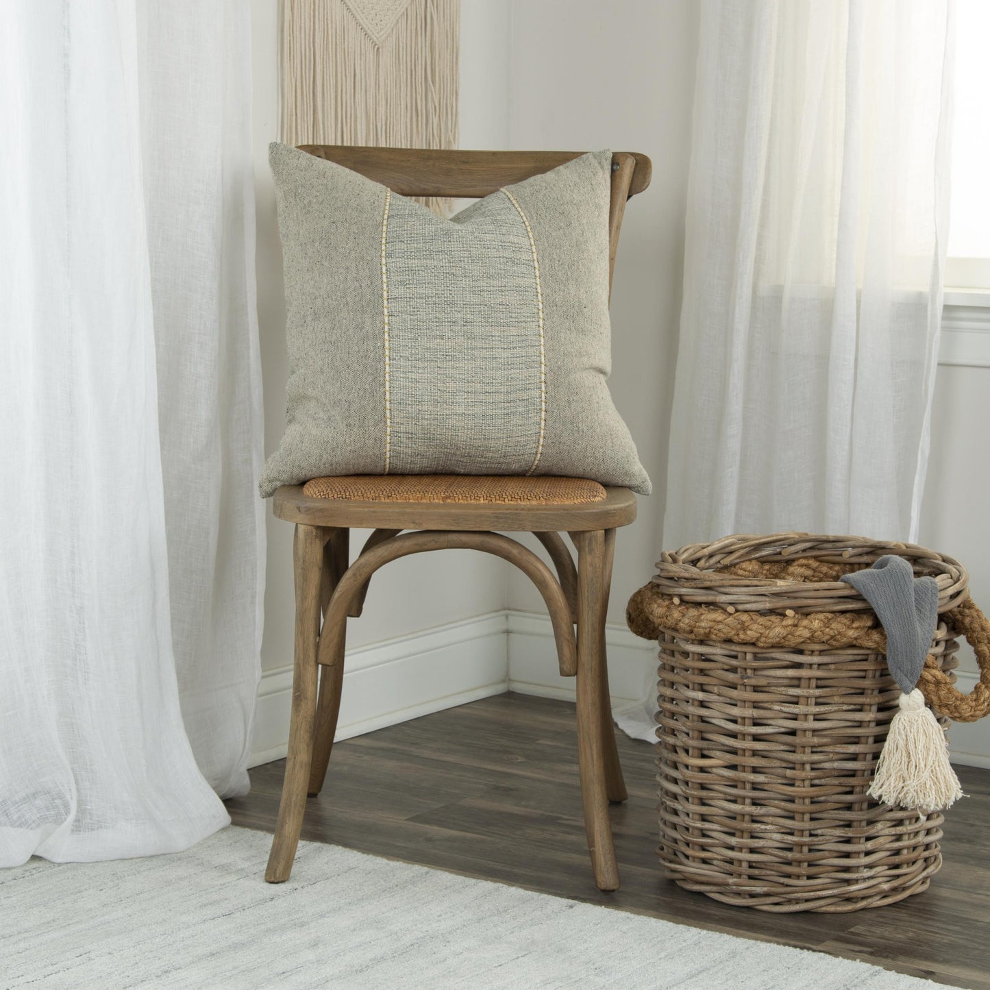 20" Gold and Ivory Cotton Pillow