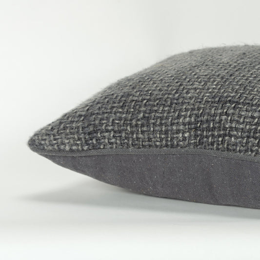 20" Gray Cotton Blend Pillow