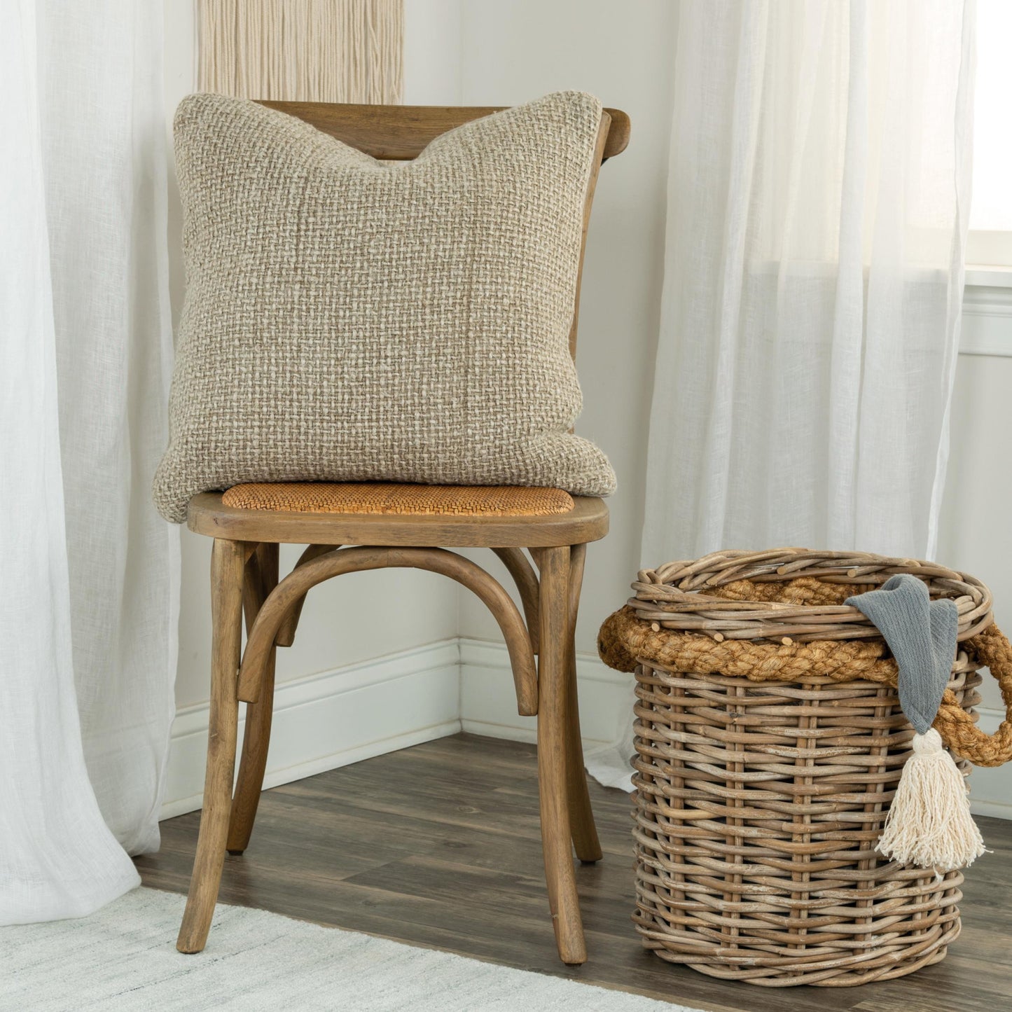 20" Natural Cotton Blend Pillow