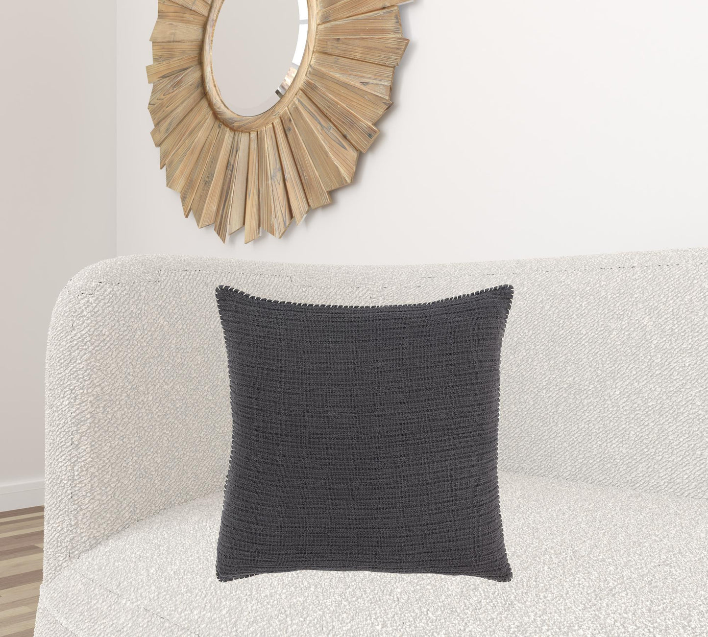22" Charcoal Cotton Pillow