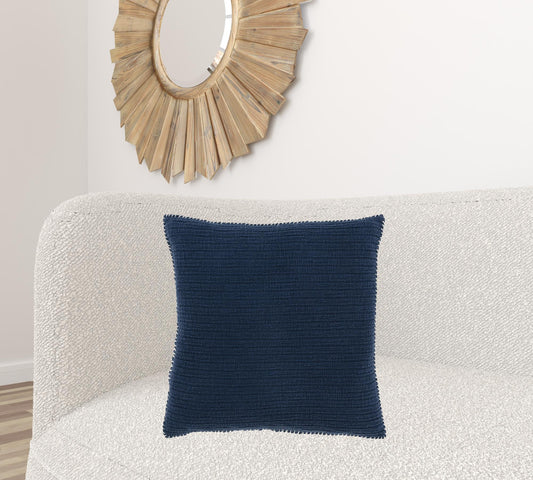 22" Navy Blue Cotton Pillow
