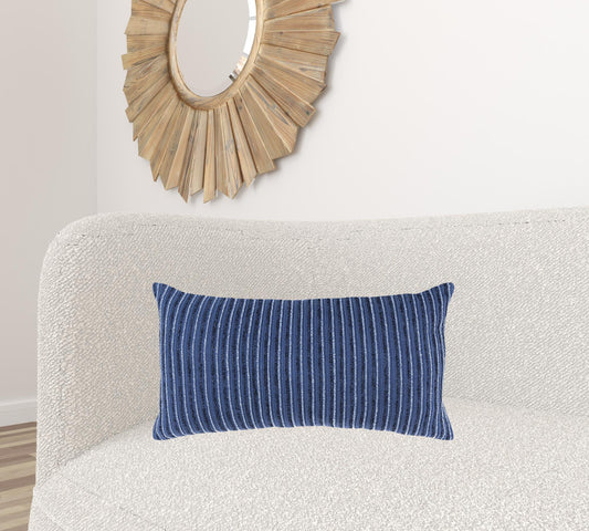 14" X 14" Blue Cotton Blend Pillow