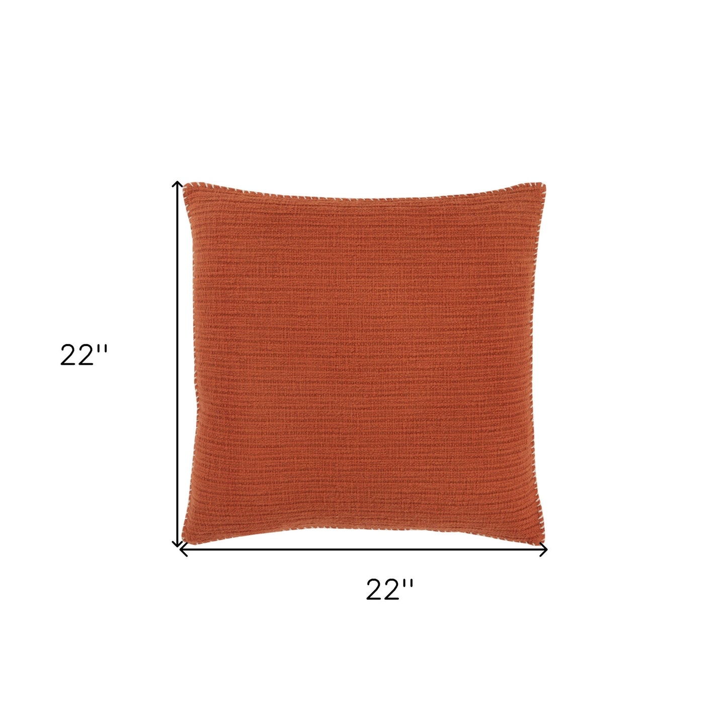 22" Orange Cotton Pillow