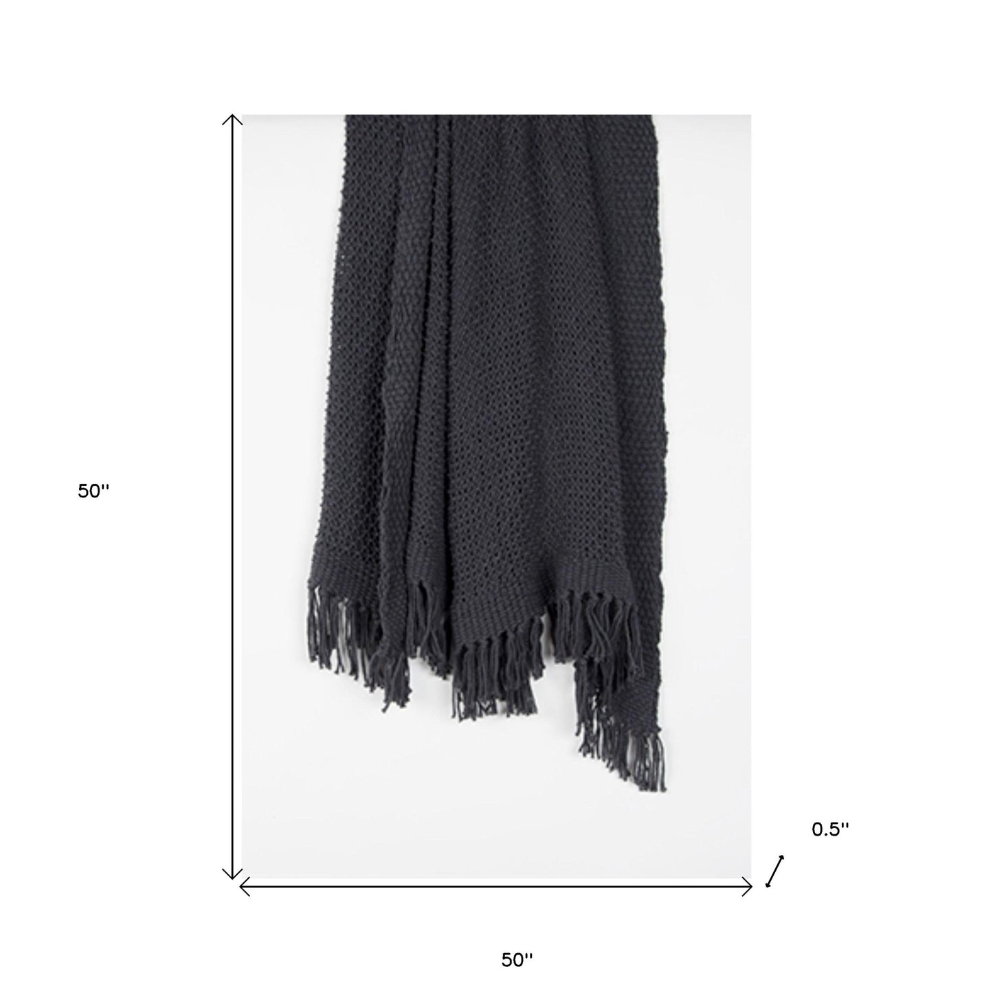 Blue Gray Woven 100% Cotton Throw Blanket