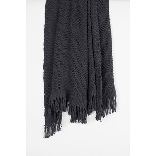 Blue Gray Woven 100% Cotton Throw Blanket