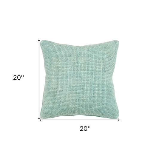 20" Mint Green Cotton Blend Pillow