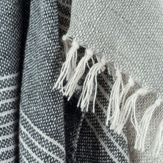 Gray Woven 100% Poly Pet Throw Blanket