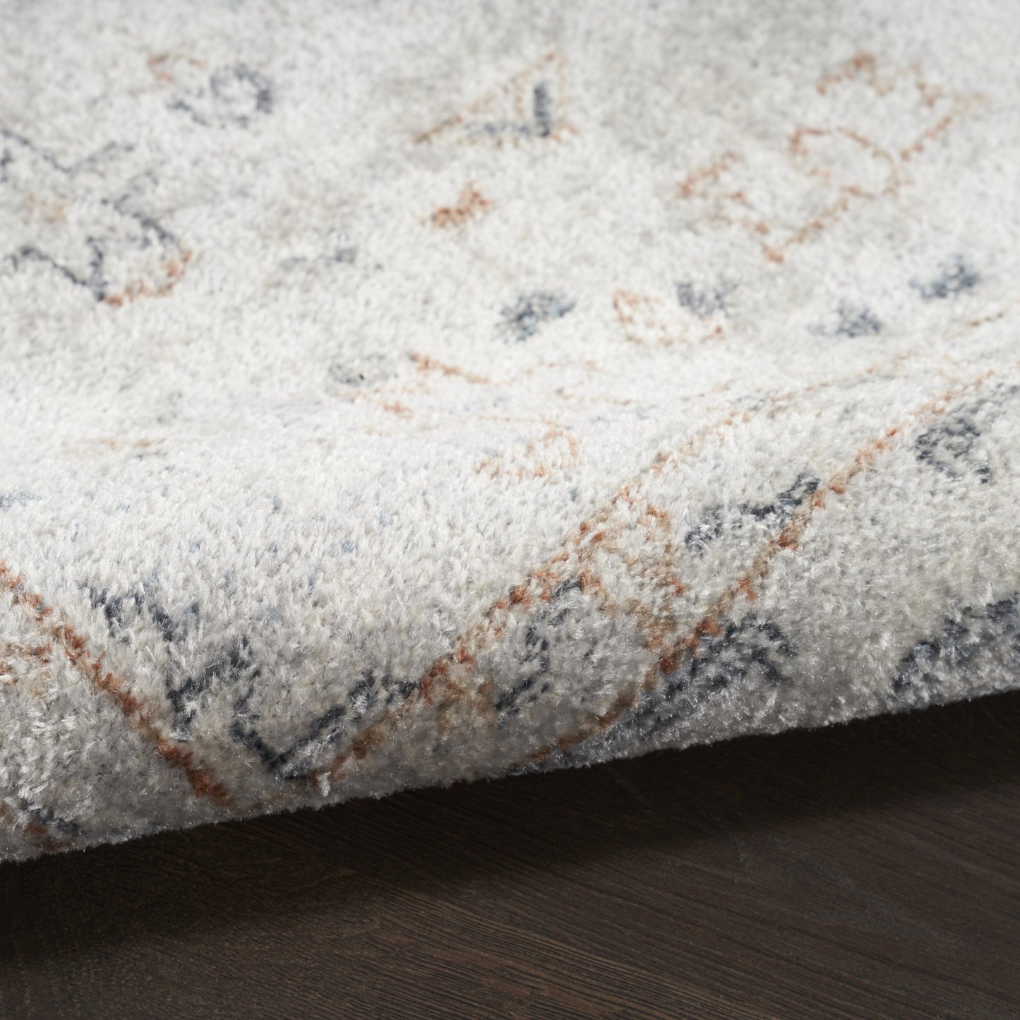 8' X 10' Light Blue Oriental Power Loom Distressed Washable Area Rug