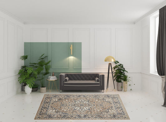 8' x 10' Ivory Floral Power Loom Area Rug