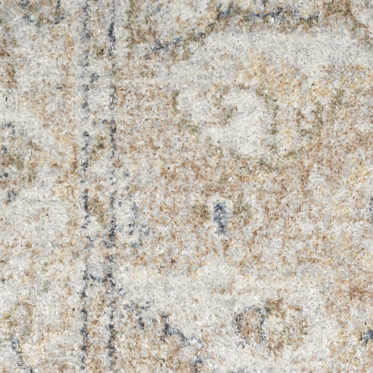 3' X 5' Beige Oriental Power Loom Washable Area Rug