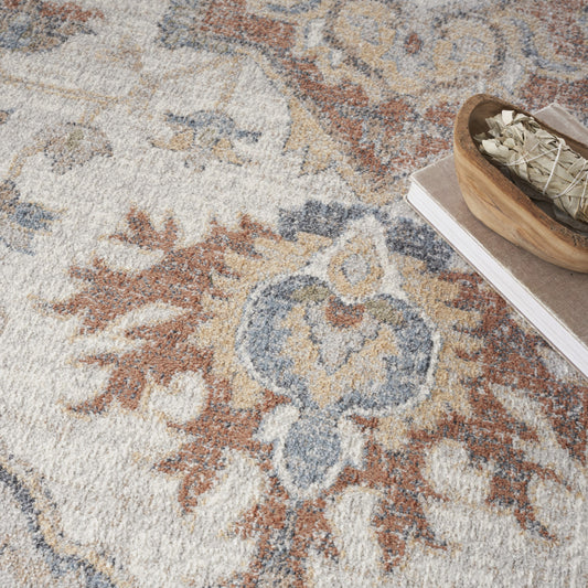 8' X 10' Gray Oriental Power Loom Washable Area Rug