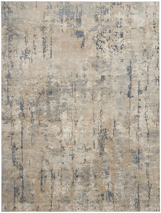 8' x 10' Beige Abstract Power Loom Area Rug