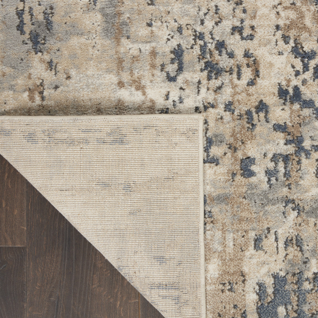 8' x 10' Beige Abstract Power Loom Area Rug