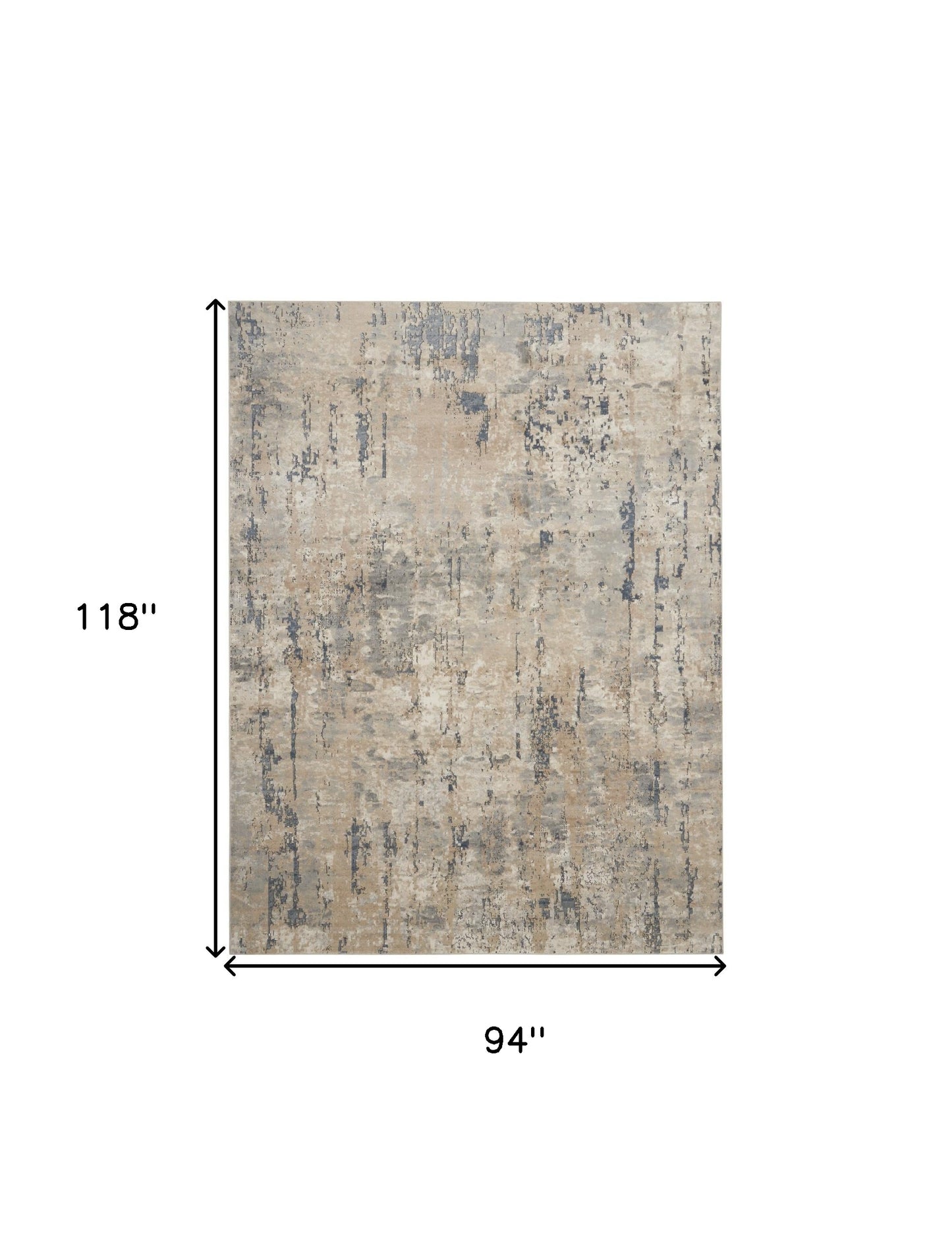 8' x 10' Beige Abstract Power Loom Area Rug