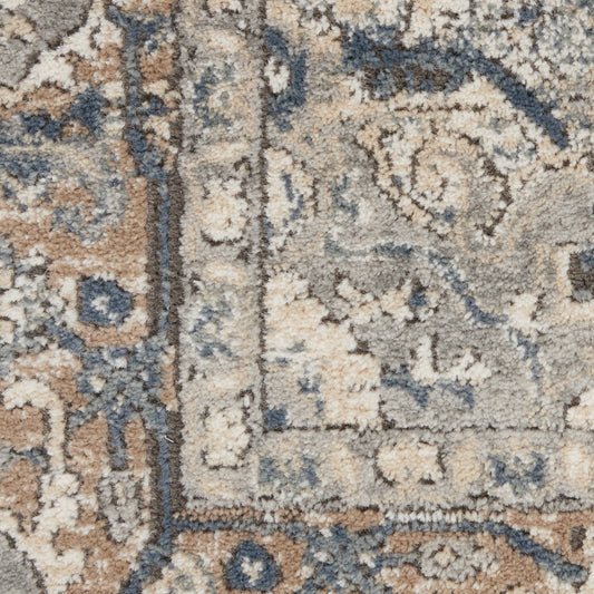 10' x 14' Ivory Floral Power Loom Area Rug