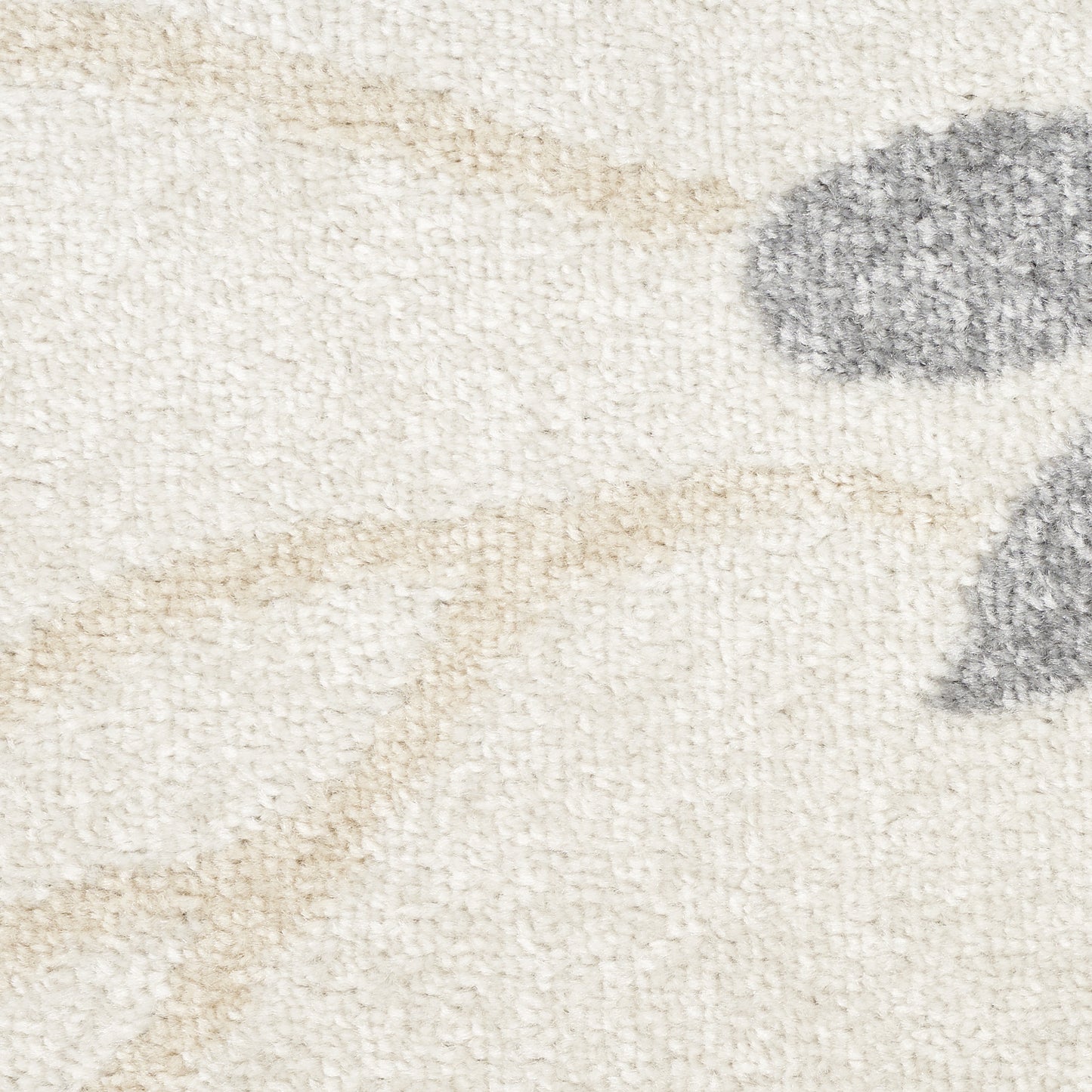 5' x 7' Cream Floral Power Loom Distressed Area Rug