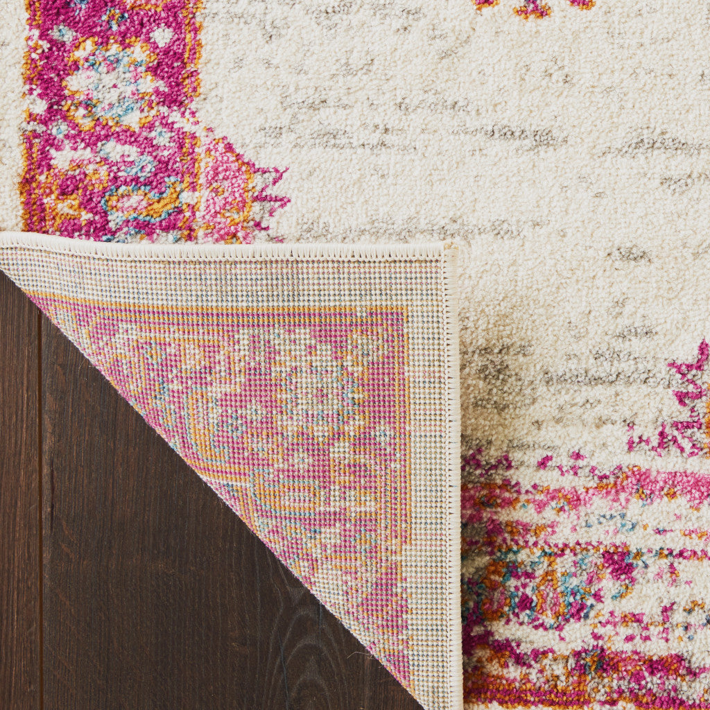 9' x 12' Pink Floral Power Loom Area Rug