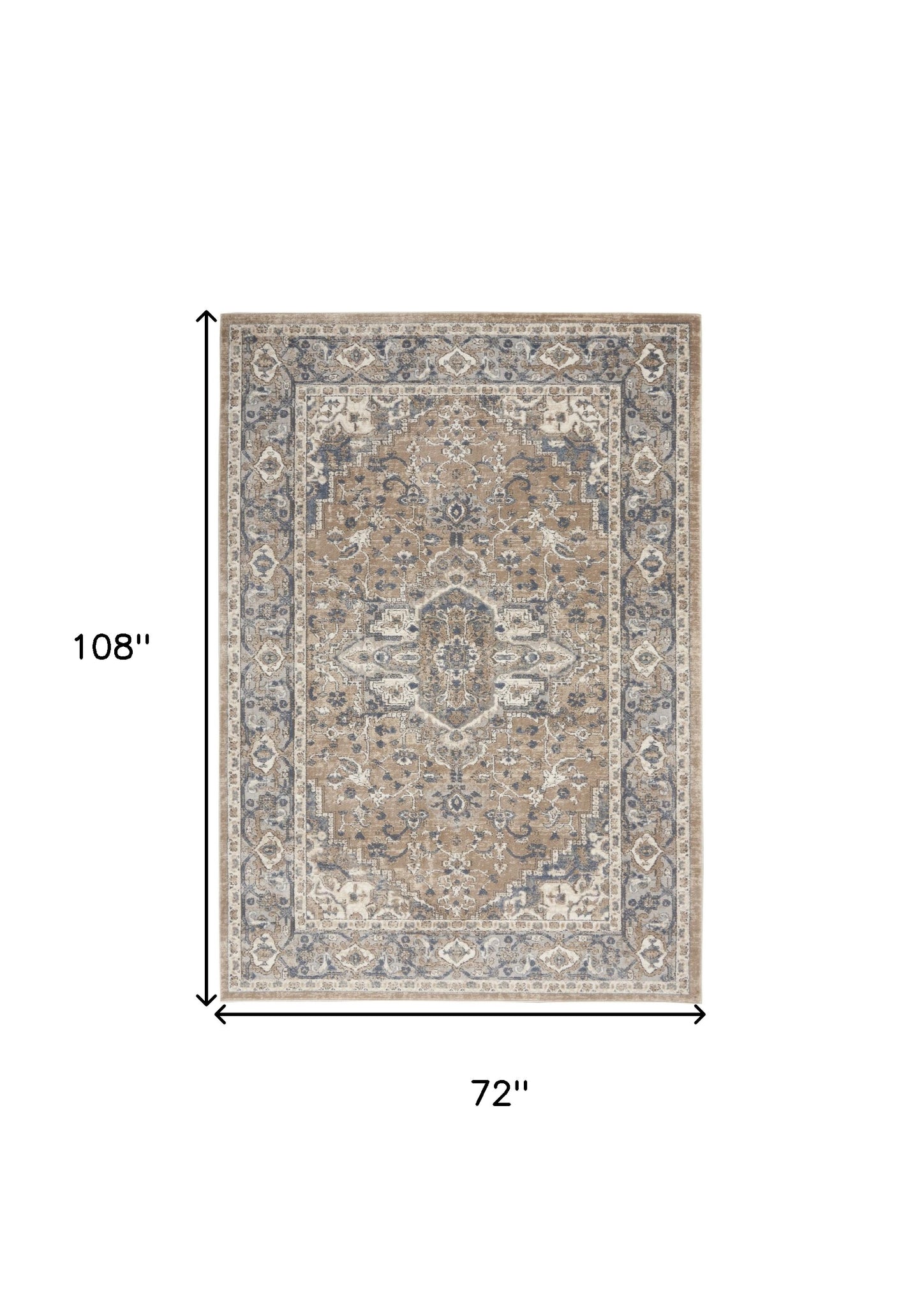 6' x 9' Ivory Floral Power Loom Area Rug