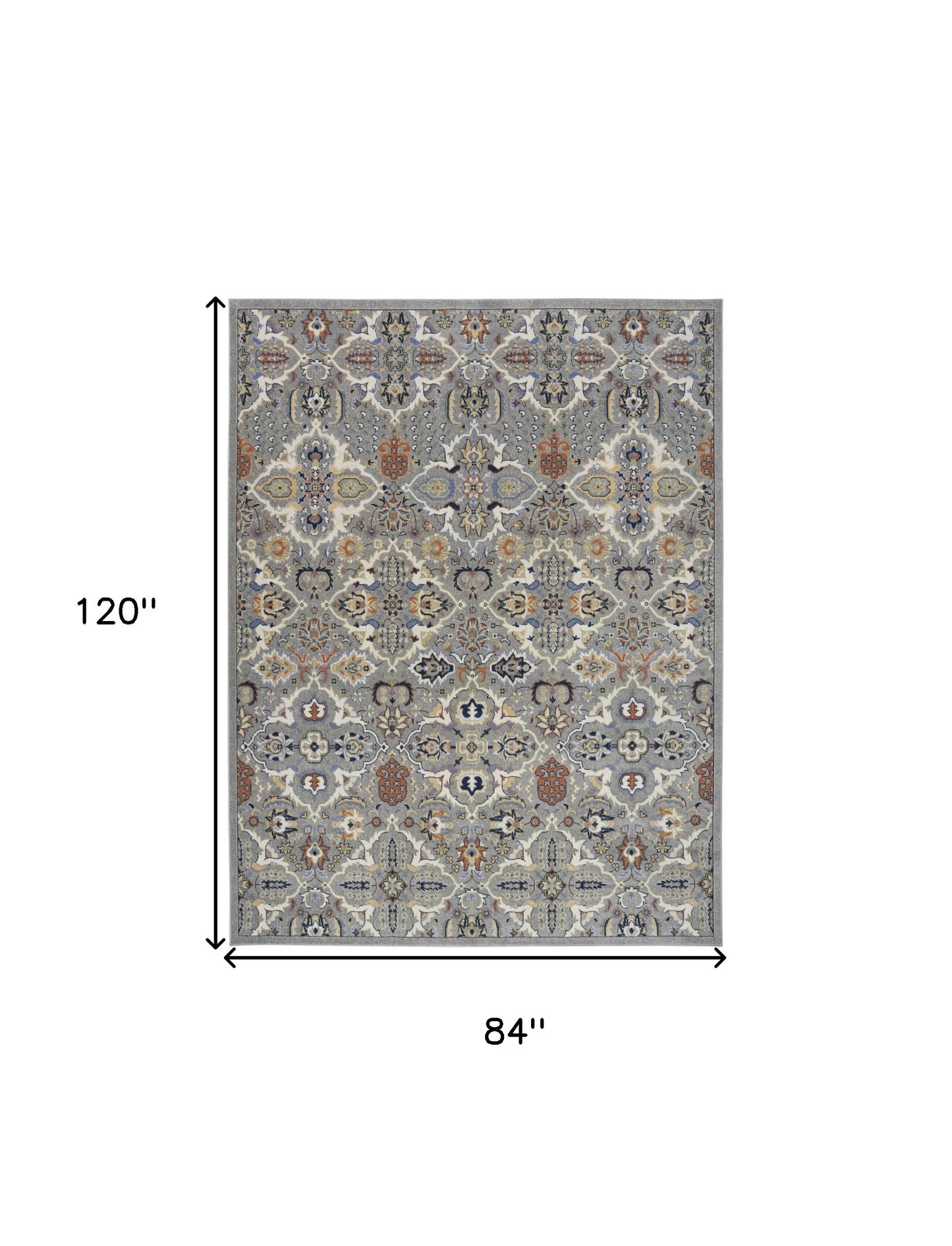 7' x 10' Green and Ivory Floral Power Loom Area Rug
