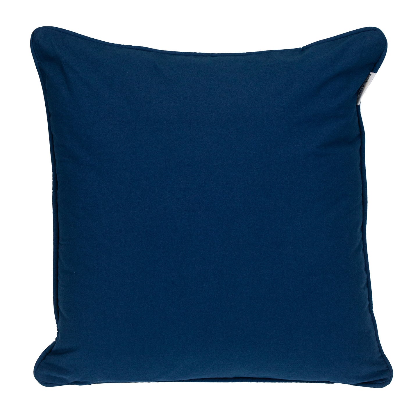 18" X 18" Blue 100% Cotton Interlocking Zippered Pillow