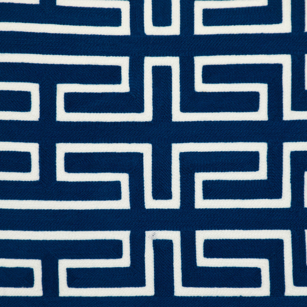 20" x 20" Blue 100% Cotton Geometric Zippered Pillow