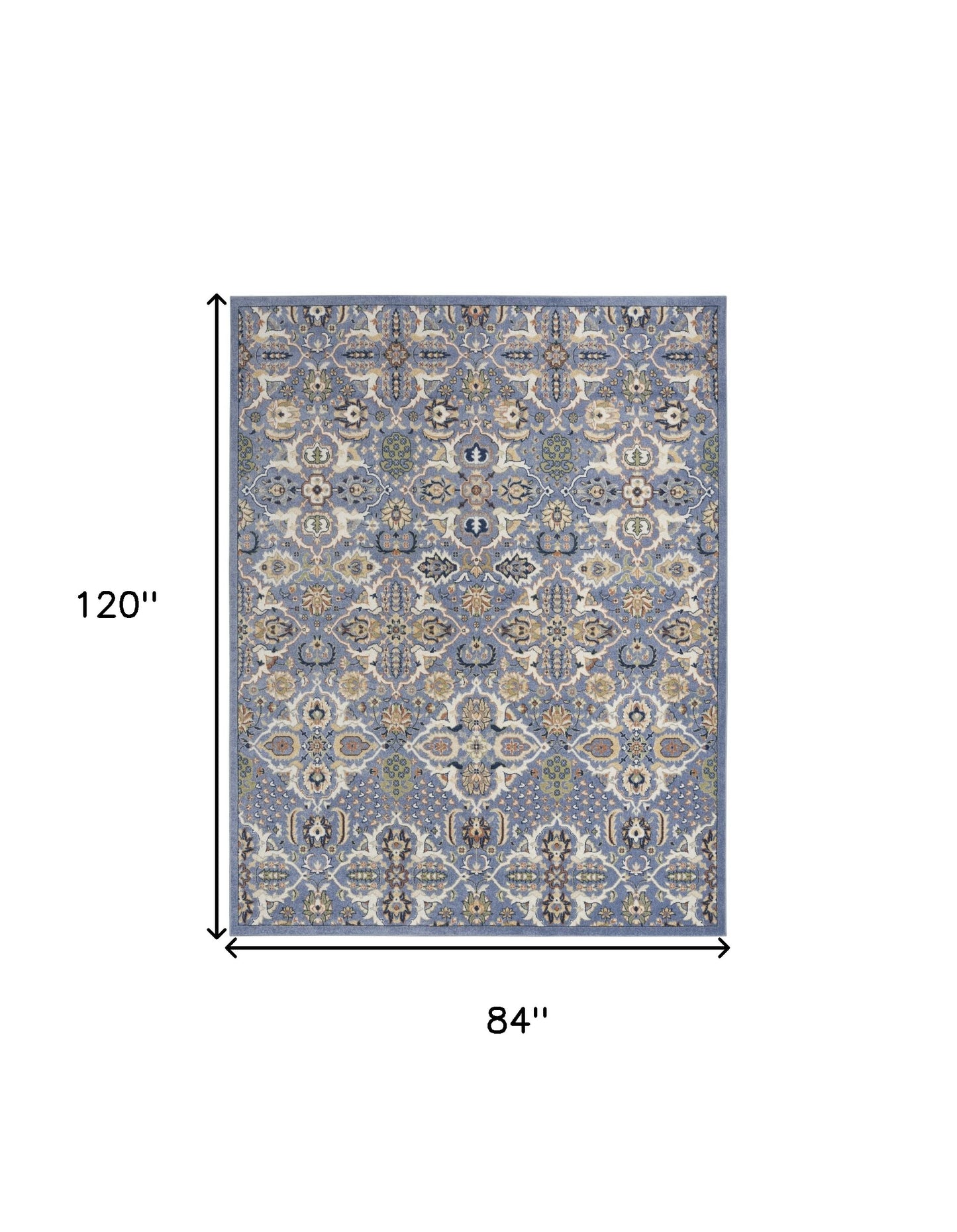 7' x 10' Green and Ivory Floral Power Loom Area Rug