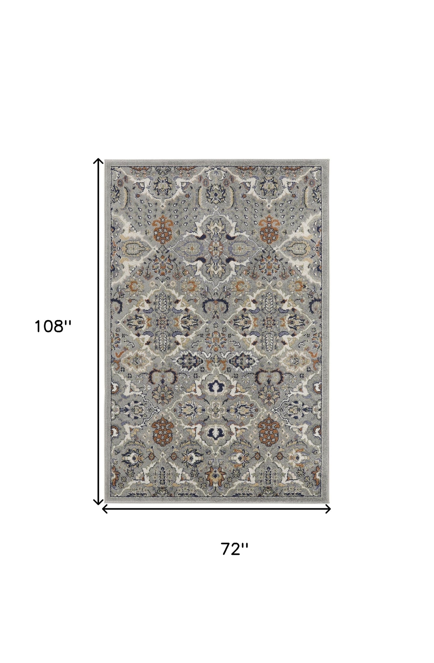 6' x 9' Green and Ivory Floral Power Loom Area Rug